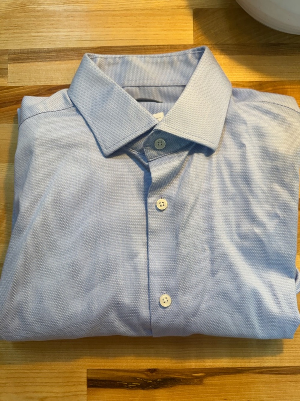 Michael Kors MK Slim Fit Dress Shirt Blue Airsoft Stretch 16 34/35